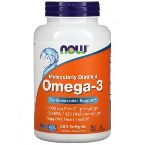 Омега-3 Рыбий жир, NOW, Omega-3 1000 мг - 200 гель капс