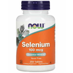 Селен (минерал), NOW, Selenium 100 мкг - 250 таб