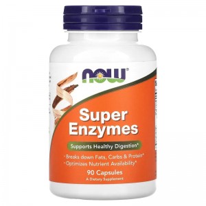 Смесь ферментов для здорового пищеварения, NOW, Super Enzymes 