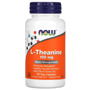 Амінокислота Л-Теанін, NOW, L-Theanine 100 мг - 90 веган капс