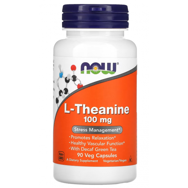 Амінокислота Л-Теанін, NOW, L-Theanine 100 мг - 90 веган капс
