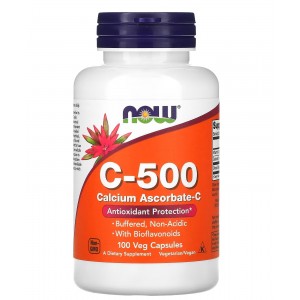 Витамин С 500 мг + Кальций, NOW, C-500 (calcium ascorbate) 