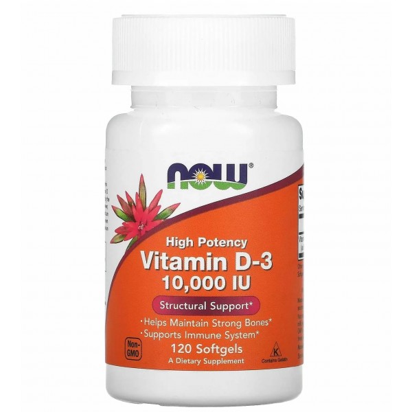 Вітамін Д3 (10.000 МО), NOW, Vitamin D-3 10000 МО 
