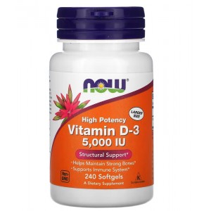 Витамин Д3 (5000 МЕ), NOW, Vitamin D-3 5000 МЕ 