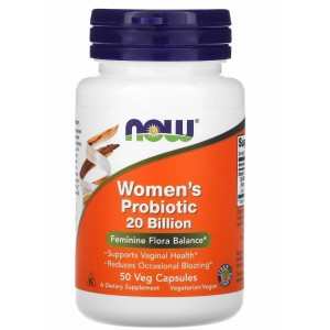 Пробиотические бактерии для женщин, NOW , Women's Probiotic 20 Billion - 50 веган капс
