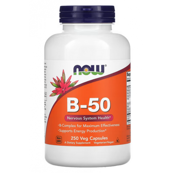 Вітаміни групи B, NOW, B-50