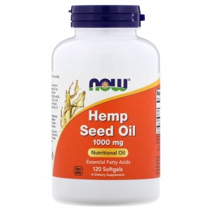 Конопляна олія, NOW, Hemp Seed Oil 1000 мг - 120 гель капс