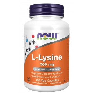 Л-Лізин, NOW, L-Lysine, 500 мг - 100 веган капс