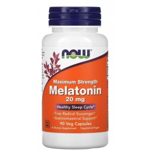 Мелатонін в високій концентрації, NOW, Melatonin 20 мг