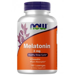Мелатонін 3 мг з вітаміном В6 в жувальних таблетках, NOW, Melatonin 3 мг 