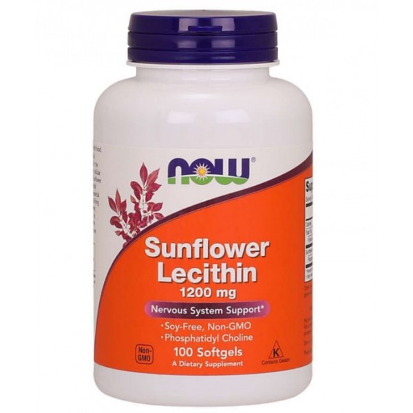 Подсолнечный Лецитин, NOW, Sunflower Lecithin 1200 мг - 100 гель капс