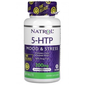 5-гидрокситриптофан 200 мг в таблетках длительного усвоения, Natrol, 5-HTP 200 мг Time Release - 30 таб