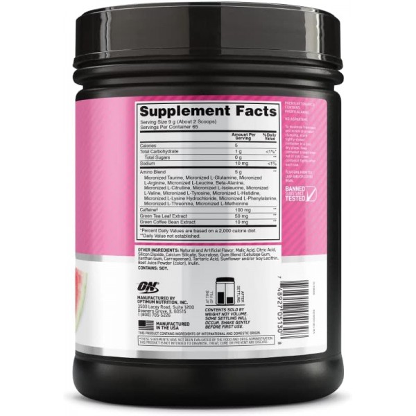 Амінокислотний комплекс з кофеїном, Optimum Nutrition, Essential Amino Energy - 585 г