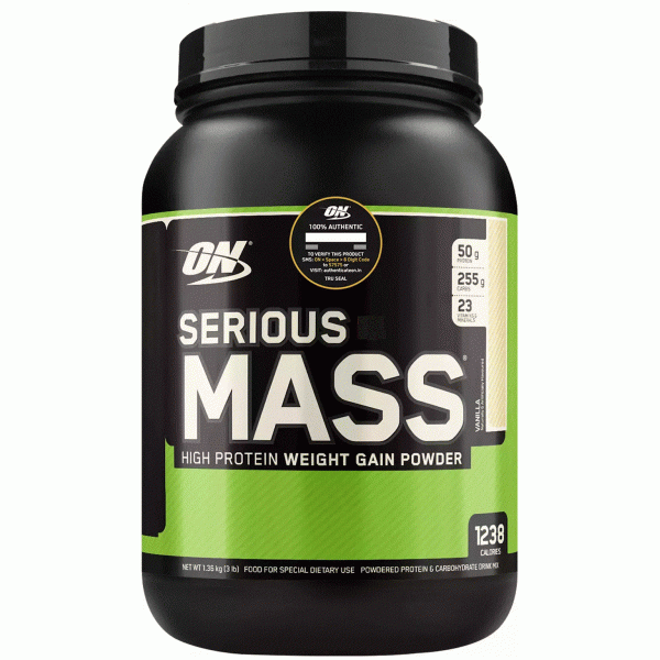 Гейнер с большим содержанием углеводов , Optimum Nutrition, Serious Mass 1,36 кг 