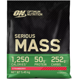 Багатокомпонентний гейнер, Optimum Nutrition, Serious Mass EU - 5,45 кг - Полуниця