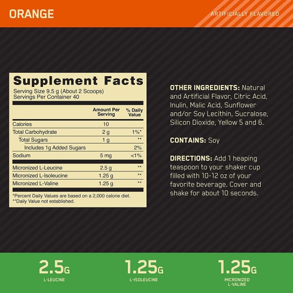 Незамінні амінокислоти ВСАА, Optimum Nutrition, BCAA powder - 380 г