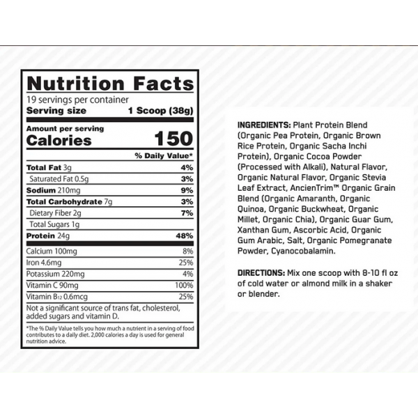 Рослинний протеїн, Optimum Nutrition, 100% Plant - 722 г