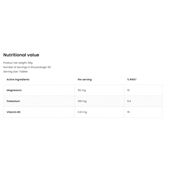 Магній Цитрат + Калій і Вітамін В6, OstroVit, Magnez Max Skurcz  - 60 таб