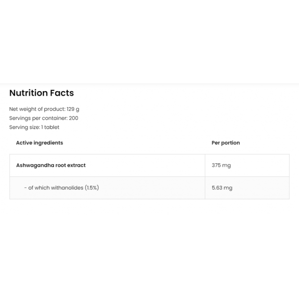 Экстракт корня Ашваганды, OstroVit, Ashwagandha - 200 таб