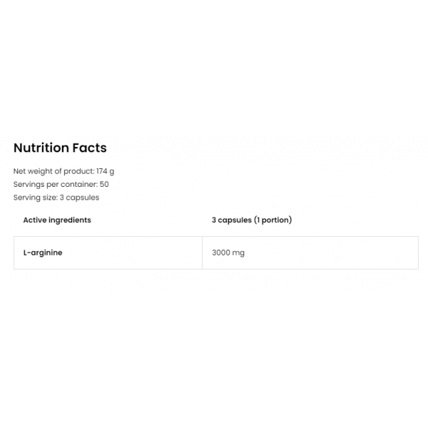 Аргінін, N.O, бустер, OstroVit, Arginine 3000 мг - 150 капс