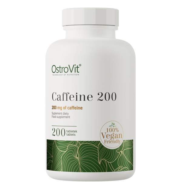 Кофеин безводный, OstroVit, Caffeine 200 мг (Vegan) - 200 таб