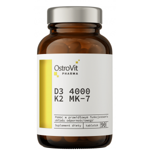 Комплекс витаминов Д3 + К2, OstroVit, Pharma D3 4000 K2 MK-7 - 90 таб