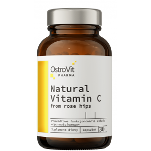 Органічний вітамін С, OstroVit, Pharma Natural Vitamin C from Rose Hips - 30 капс