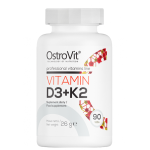 Комбінація Вітамінів Д3 і К2, OstroVit, Vitamin D3+K2 - 90 таб