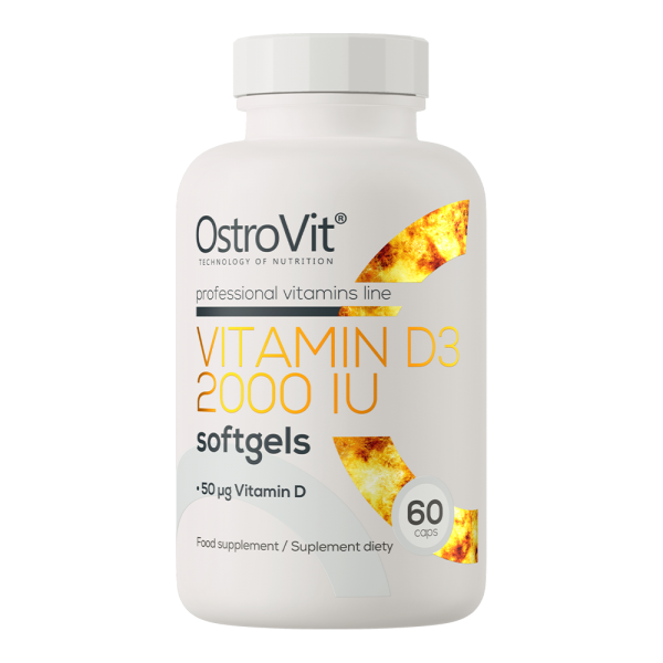 Вітамін Д3, OstroVit, Vitamin D3 2000 МО - 60 гель капс