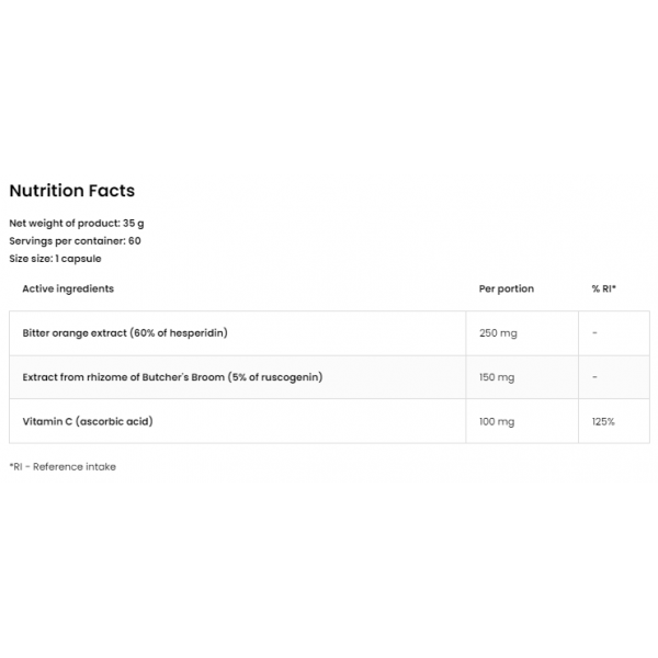 Гесперидин + Рускус + Вітамін С, OstroVit, Pharma Ruszczyk + Hesperydyna + Witamina C - 60 капс