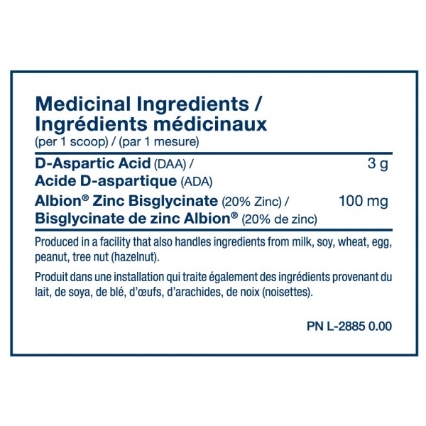 Д-аспарагінова кислота + Цинк (порошкова форма), Pure Vita Labs, Full Potency DAA+  - 186 г 