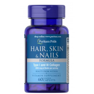 Витамины для волос, Puritan's Pride, Hair Skin Nails - 60 капс