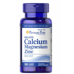 Кальцій, Магній, Цинк, Puritan's Pride, Calcium Magnesium Zinс - 100 капс