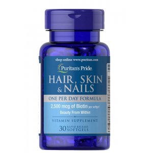 Поддержка кожи, волос и ногтей, Puritan's Pride, Hair Skin Nails - 30 софт гель