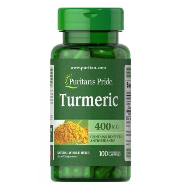 Куркума (корень), Puritan's Pride, Turmeric Curcumin 400 мг- 100 капс