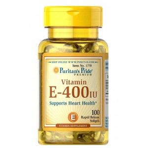 Вітамін Е, Puritan's Pride, Vitamin E 400 МЕ - 100 гель капс