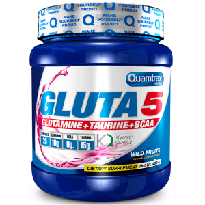 Комплекс аминокислот (Глютамин + ВСАА + Таурин), Quamtrax, Gluta 5 - 400 г