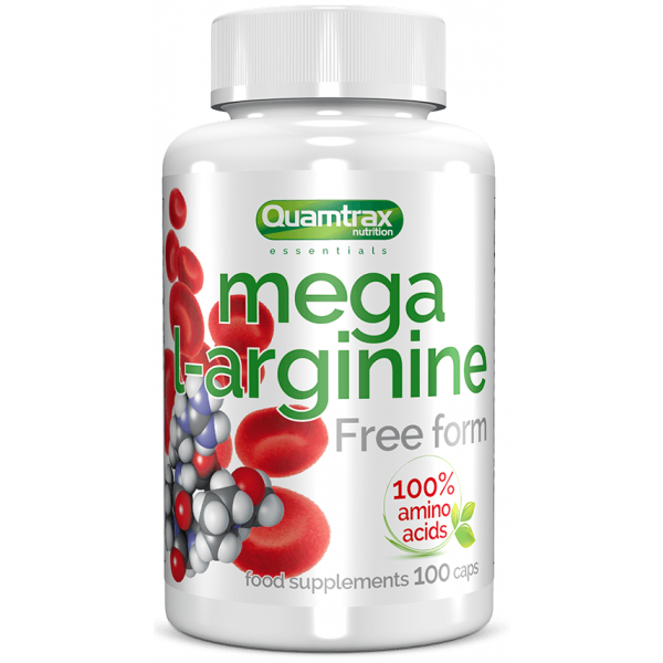 Аргінін, Quamtrax, Mega L-Arginine - 100 капс