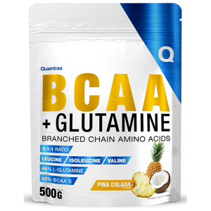Амінокислоти ВСАА + Глютамін, Quamtrax, BCAA 2:1:1 + Glutamine - 500 г