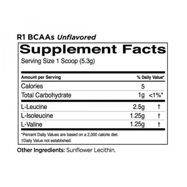 ВСАА без підсолоджувачів і ароматизаторів, Rule 1, R1 BCAA - 159 г