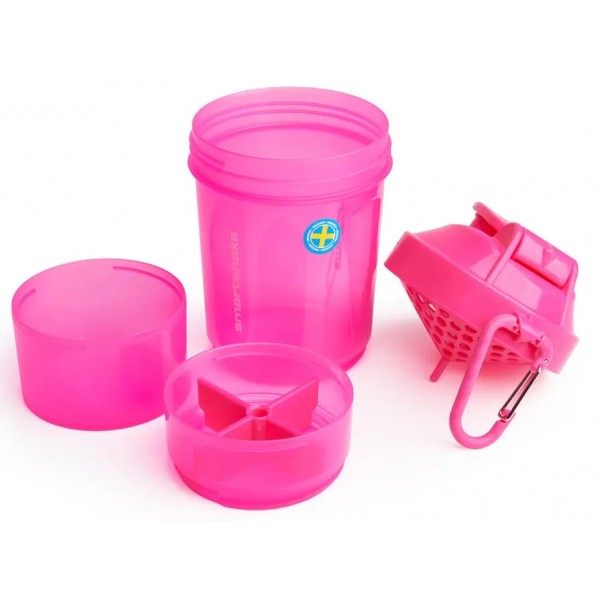 Шейкер с контейнерами, SmartShake, Original2GO - 600 мл - neon pink