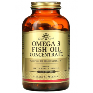 Рыбий жир (Омега 3), Solgar, Omega-3 Concentrate - 240 гель капс