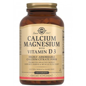 Кальцій, Магній + Вітамін Д3, Solgar, Calcium Magnesium  with vitamin D - 150 таб