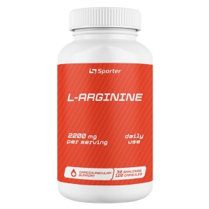 Л-Аргінін, Sporter, L-Arginine 2200 мг - 120 капс