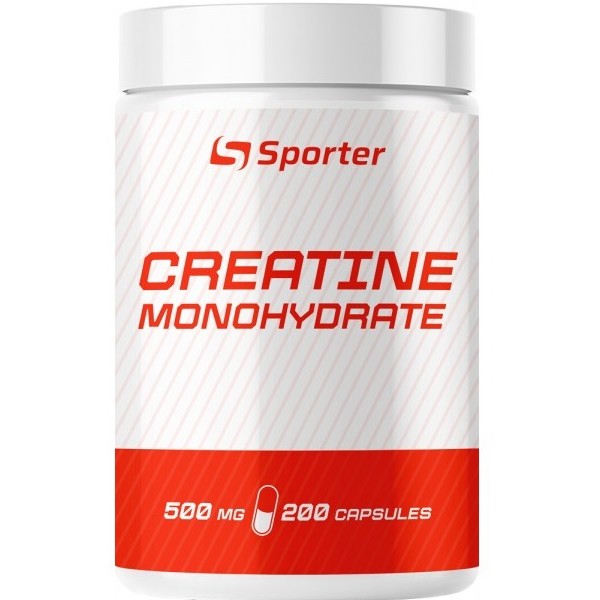 Креатин моногидрат в капсулах по 500 мг, Sporter, Creatine monohydrate - 200 капс