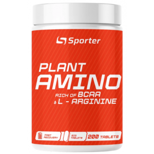 Амінокислоти рослинні, Sporter, Plant Amino & l-arginine - 200 таб 