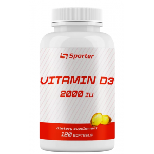 Витамин Д3, Sporter, Vitamin D3 2000 ME - 120 софт гель