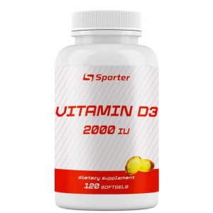 Вітамін Д3, Sporter, Vitamin D3 2000 MО - 120 софт гель