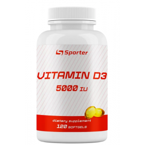 Витамин Д3, Sporter, Vitamin D3 5000 ME - 120 гель капс