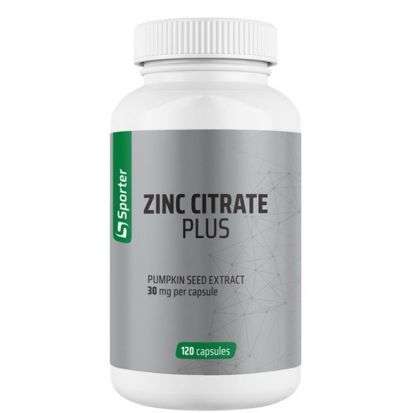 Цинк цитрат, Sporter, Zinc 30 мг citrate plus - 120 капс